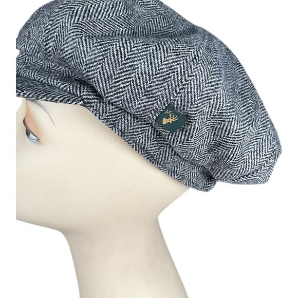 Mucros Weavers Ireland Gray Herringbone Newsboy Cap Hat One Size Wool Blend - Picture 7 of 16